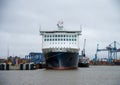 Klaipeda, Lithuania - february 10 2022: Aura seaways front view, Ro-Ro cargo and pasanger ferry, build in 2021.