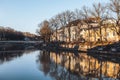 Aurajoki river in Turku, Finland in spring Royalty Free Stock Photo