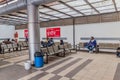 AURANGABAD, INDIA - FEBRUARY 7, 2017: Interior of a small bus terminal in Aurangabad, Maharasthra state, Ind