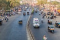 AURANGABAD, INDIA - FEBRUARY 6, 2017: View of traffic on a road in Aurangabad, Maharasthra state, Ind