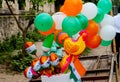 Indian Independence Day Tricolor Flags and Balloons For Sale In Market