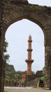 AURANGABAD, MAHARASHTRA, INDIA, August 2018, Tourist at Chand Minar, Daulatabad Deogiri fort complex