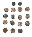 Aurangzeb Alamgir Copper Coins of Surat Narnol Singhana Hyderabad Mints