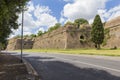 Preserved ruins from Aurelian`s wall in Rome