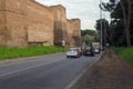 The Aurelian Walls in Rome, Italy