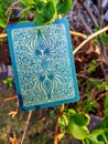 Aureo bicycle playing cards on tree Royalty Free Stock Photo