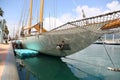 The auric shooner `Invader` moored at the Marina di Genova Aeroporto Italy