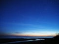 Auriga constellation stars on blue sky after sunset