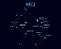 Auriga constellation, vector illustration with the names of basic stars Royalty Free Stock Photo