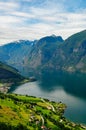 Aurland town and Aurlandsfjord