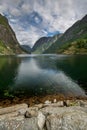 Aurlandsfjord at Gudvangen in Norway Royalty Free Stock Photo