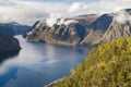 Aurlandsfjord from Stegastein Royalty Free Stock Photo