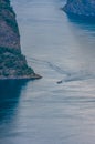 Aurlandsfjord view from the top of Stegastein viewpoint in Norway fjords Royalty Free Stock Photo