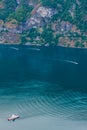 Aurlandsfjord view from the top of Stegastein viewpoint in Norway fjords Royalty Free Stock Photo