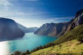 Aurlandsfjorden fjord landscape in Norway Royalty Free Stock Photo