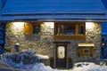 Auron, France - 28.12.2020: Cottage in Auron in snow winter, Alps in the South of France.