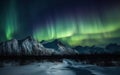 Aurora Above the Arctic Mountains