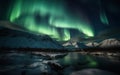 Aurora Above the Arctic Mountains