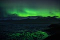 Aurora Boreal over Jokulsarlon lagoon Royalty Free Stock Photo