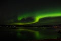 Aurora borealis above Hornafjordur fjord in Iceland Royalty Free Stock Photo