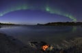 Aurora Borealis on beach