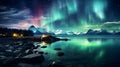Aurora Borealis Casting Colorful Lights - AI Generated