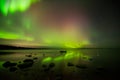 Aurora Borealis on Foggy Lake Royalty Free Stock Photo