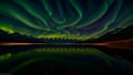 aurora borealis night sky landscape of heavenly northern lights multi colored glow nature backgrounds astronomy Generative AI