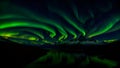 aurora borealis night sky landscape of heavenly northern lights multi colored glow nature backgrounds astronomy Generative AI