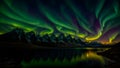 aurora borealis night sky landscape of heavenly northern lights multi colored glow nature backgrounds astronomy Generative AI