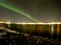 Aurora borealis, northern light dancing on night sky in the arctic circle