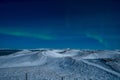 Aurora Borealis or Northern lights the amazing wonder of nature in the dramatic skies of Iceland. Royalty Free Stock Photo