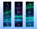 Aurora borealis, northern lights on bookmarks
