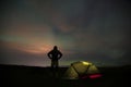 Aurora Borealis Northern Lights Iceland and illuminated tent 3