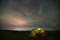 Aurora Borealis Northern Lights Iceland and illuminated tent 4