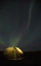 Aurora Borealis Northern Lights Iceland and illuminated tent 2