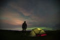 Aurora Borealis Northern Lights Iceland and illuminated tent 5