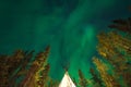 Aurora borealis or Northern lights observed in Yellowknife, Canada, on August, 2019 Royalty Free Stock Photo