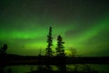 Aurora borealis or Northern lights observed in Yellowknife, Canada, on August, 2019 Royalty Free Stock Photo