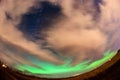 Aurora Borealis Over Farm Field Royalty Free Stock Photo