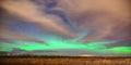 Aurora Borealis Over Farm Field Royalty Free Stock Photo