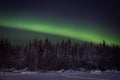 Aurora Borealis over Jolliffe Island, Yellowknife Royalty Free Stock Photo