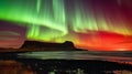 Aurora borealis over Kirkjufell, Iceland