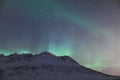 Aurora Borealis over a mountain