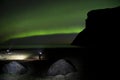 Aurora borealis over the mountains of Lofoten, Norway