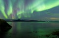 Aurora Borealis over Norwegian fjord