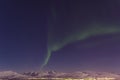 Aurora borealis over Tromso seen from Floya hill Royalty Free Stock Photo