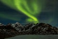 Aurora borealis over Uttakleiv beach, Lofted Norway