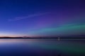 Aurora borealis reflected over a lake