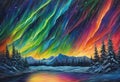 Aurora Borealis: Vibrant Lights Dancing in the Night - Abstract Background